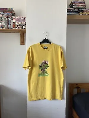 Buy Vintage ODM Alice In Wonderland Cheshire Cat T Shirt Yellow Men’s M *Flaw* • 34.95£