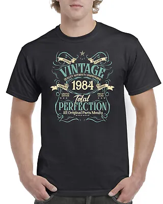 Buy Mens 40th Birthday Gifts T Shirt Present 40 Years Old Born In 1984 Dad Father • 12.99£
