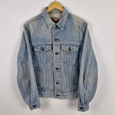 Buy Vintage Levis Denim Jacket Mens Medium Blue Type 3 Trucker Distressed USA Made • 27.95£