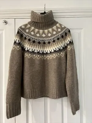 Buy H&M Fairisle / Christmas Jumper, Roll Neck, Size XS Oversized Fit, Brown, BNWOT • 12.50£
