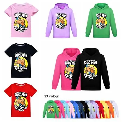Buy Kids Boys Girls Dog Man World Book Day Dogman School Hoodie Hooded T-shirts Tops • 12.99£