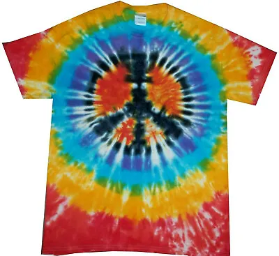 Buy T Shirt Tie Dye, All Sizes,  Rainbow Peace, C.N.D Hand Crafted In The UK • 16.75£