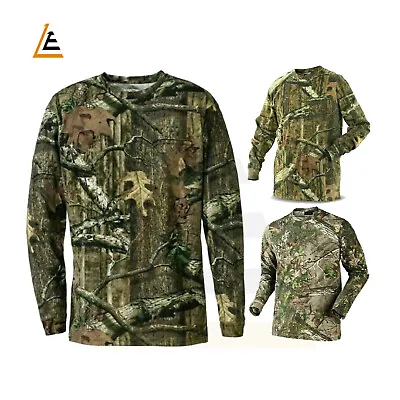 Buy Mens Camouflage Camo Long Sleeve T Shirt Hunter Real Tree Jungle Forest Print S • 8.45£