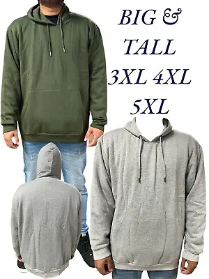 Buy Mens Hoody Plain Sweatshirt Sweater Pullover Jacket Top Big Size 3XL-5XL 22039 • 9.99£
