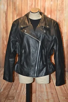Buy Rocky Mountain Hides Women Genuine Buffalo Biker Leather Jacket Sz 3X • 94.50£