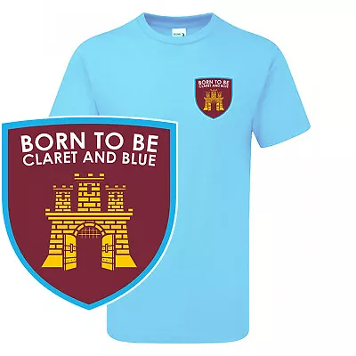 Buy Childrens W. Ham Born To Be Claret & Blue Tshirt Pocke Crest Fanmade Merchandise • 12.95£