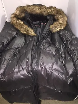 Buy Kensie Down Coat Hood Chevron Quilted Sleeve Black Women's Size: S Puffer Jacket • 47.33£