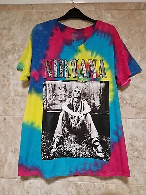 Buy Unisex Ty Dyed Nirvana Rock Band T-shirt Size Large • 9.99£
