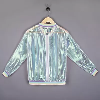 Buy Jacket Size Cool Iridescent Lady Windproof Transparent Rainbow Laser Tops Coat • 13.86£