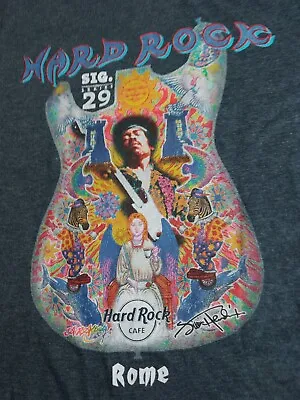 Buy Hard Rock Cafe Rome T Shirt Jimi Hendrix Size XL Grey • 14.99£