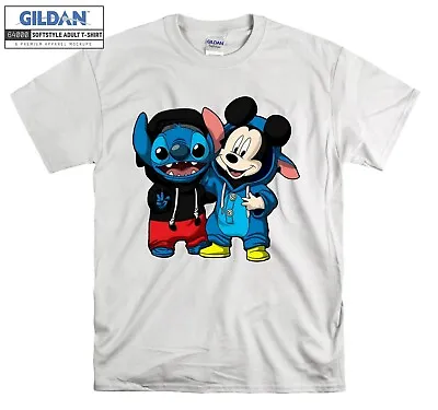 Buy Disney Mickey Mouse Stitch T-shirt Gift Hoodie T Shirt Men Women Unisex A304 • 12.95£