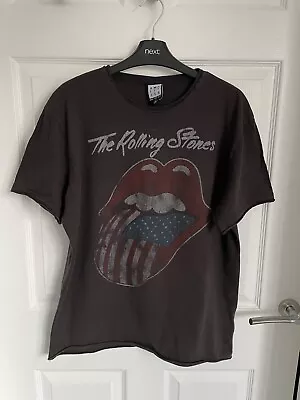 Buy Ladies Brown Black THE ROLLING STONES Short Sleeve Graphic T Shirt  - Size XL • 4.95£