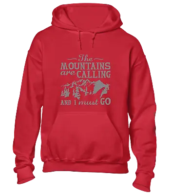 Buy The Mountains Are Calling Hoody Hoodie Outdoors Nature Hiking Camper Van Top • 16.99£
