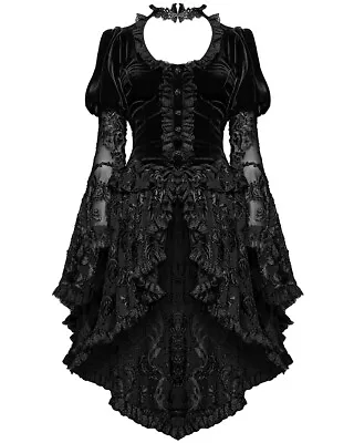 Buy Eva Lady Gothic Velvet & Flocked Lace Tailcoat Jacket • 129.99£