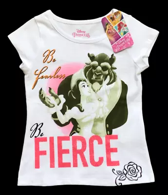 Buy Gymboree Gym Friends Disney Princess Be Fierce White T-Shirt Sz Medium NWT • 14.33£