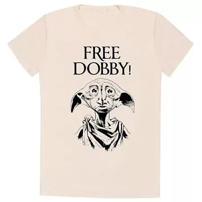 Buy Harry Potter - Free Dobby  Unisex Natural T-Shirt Medium - Medium -  - K777z • 14.48£