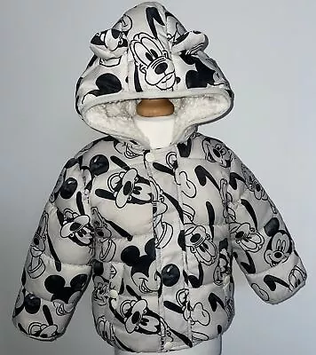 Buy George Disney Mickey Mouse And Pluto Winter Coat Size 9-12 Months  • 0.99£