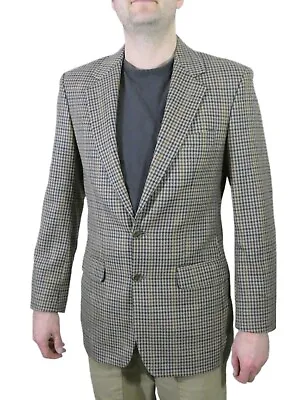 Buy Marks & Spencer Jacket Houndstooth Pure New Wool Check VGT Blazer Size 38 Long • 22£