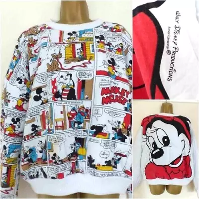 Buy Vintage 1980's Disney Americanwear Reversible Puffer Sweatshirt-UK 12 - 14 • 67£