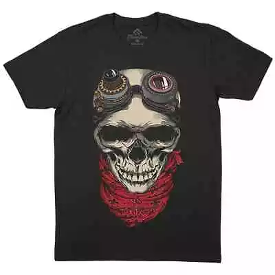 Buy Skull Punk T-Shirt Steampunk Bandanna Futurist Grim Outlaw Motorcycle Gang P818 • 11.99£