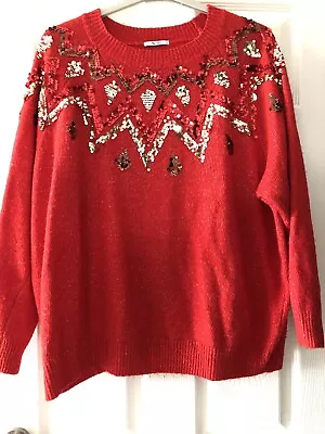 Buy Ladies Tu Size 24 Red Christmas Jumper  • 10£