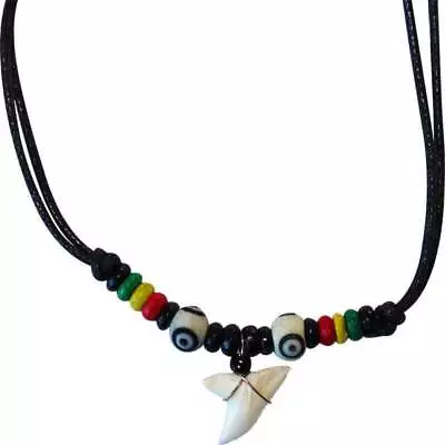 Buy Shark Tooth Necklace Pendant Chain Mens Ladies Boys Girls Reggae Rasta Jewellery • 4.99£