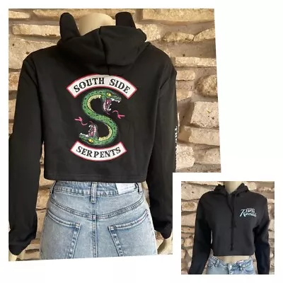Buy Southside Serpents Riverdale Women’s Crop Sweater Hoodie Size Medium Biker Gang • 22.73£