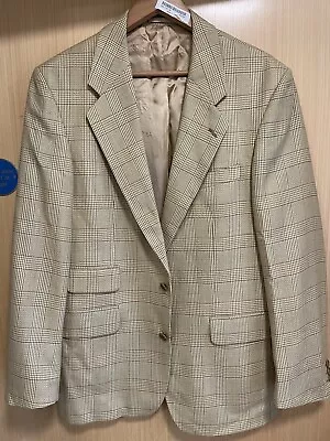 Buy Men’s Magee 40R Prince Of Wales Check Gold Wool Jacket • 25£
