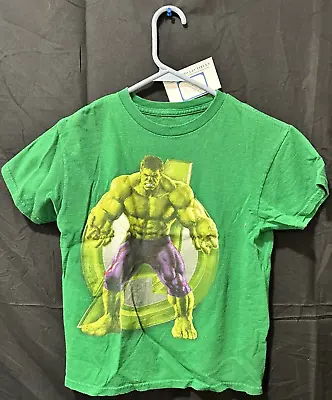 Buy Marvel Disney Avengers Age Of Ultron Size Childrens L 10/12 Green Hulk T-shirt • 9.43£