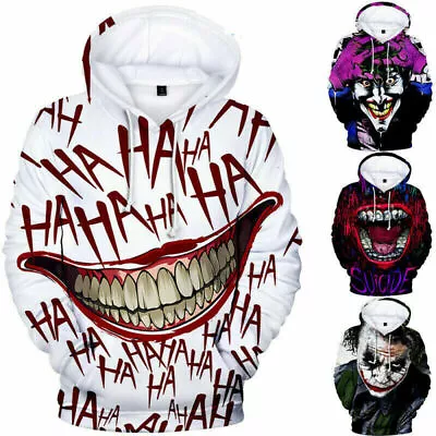 Buy Halloween Funny Haha Joker Men Women 3D Sweatshirt Hoodie Pullover Hip Hop Tops • 20.99£