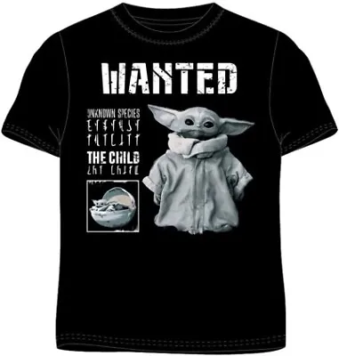 Buy Star Wars Mandalorian Wanted The Child  Baby Yoda T-shirt Black M-XXL • 12.99£