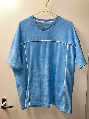 Buy 401#BoohooMAN Men’s Blue Oversized Softshell/Flannel Short  Sleeve T-Shirt Mediu • 7.50£