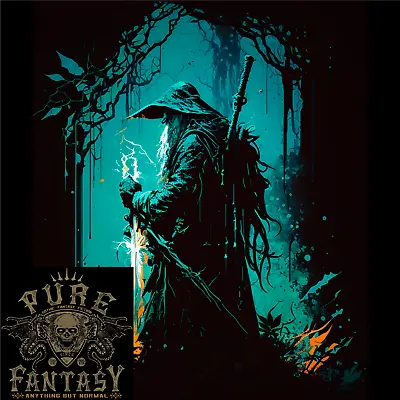 Buy A Wizard In A Fantasy Forest Warlock Mens Cotton T-Shirt Tee Top • 11.98£