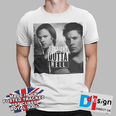 Buy Supernatural T-shirt Straight Outta Hell Winchester Classic Retro Tee Usa • 7.99£