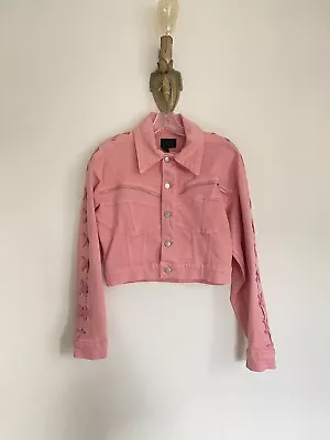 Buy LOL Pink Denim Jacket NWT Small Zippers Lace-up • 236.81£