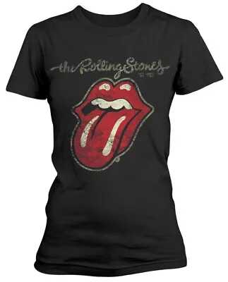 Buy The Rolling Stones Plastered Tongue Womens Fitted T-Shirt • 15.19£