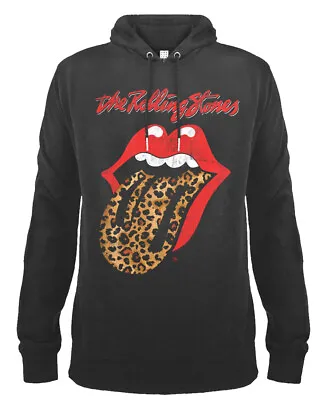 Buy The Rolling Stones Leopard Tongue Slate Pull Over Hoodie Amplified Clothing • 19.79£