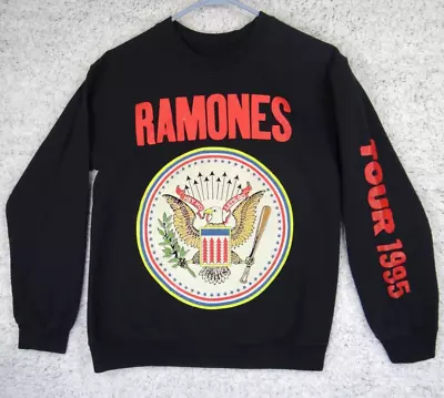 Buy Ramones  Tour 1995  Sweatshirt 1-2-3-4 Retro Graphic Black Print Women's Size S • 26£