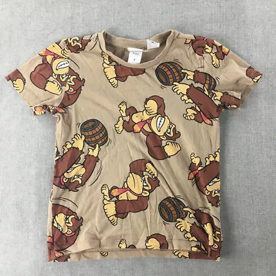 Buy Donkey Kong Kids Boys T-Shirt Size 7 Brown Nintendo Short Sleeve Top • 10.52£