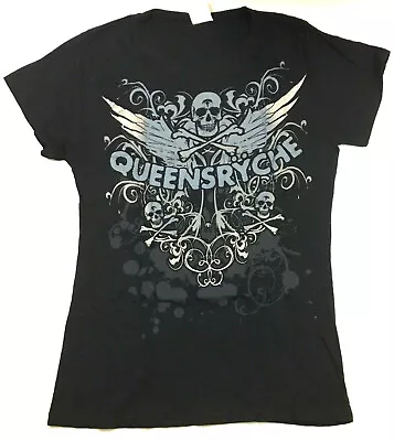 Buy Queensryche Juniors T-Shirt 2-Sided Spell Out Logo Skull Wings Rock Band Tee XXL • 25.91£