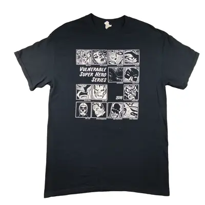 Buy Gildan DC Comics Graphic T Shirt Size M Navy Mens Double Sided Short Sleeve • 9.99£