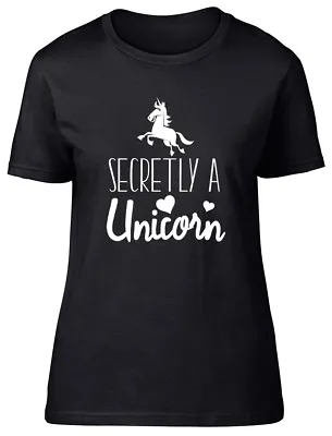 Buy Secretly A Unicorn Ladies Womens Fitted T-Shirt • 8.99£