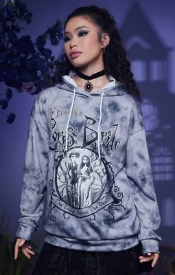 Buy Corpse Bride Grey Hoodie Sweater Size Medium Gothic Lolita Emo Alternative 🇬🇧 • 19.99£