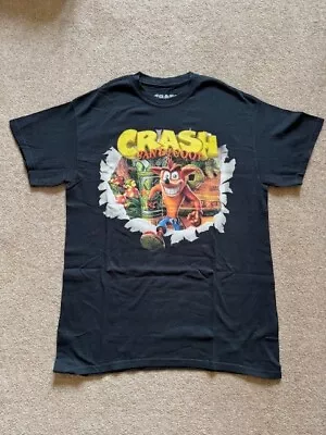 Buy Mens CRASH BANDICOOT Black Graphic  T-Shirt Uk Medium M • 9.99£