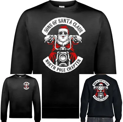 Buy Sons Of Santa Clause Mens Funny Christmas Biker Sweatshirt Anarchy Ugly Jumper • 21.49£