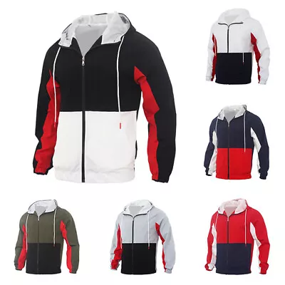 Buy Outdoor Mens Autumn Stand Collar Zipper Hoodie Jacket Sports Windbreaker Jacket • 17.15£