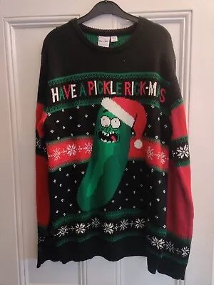 Buy Rick & Morty  HAVE A PICKLE RICK-MAS  Christmas Xmas Jumper Sweater | Size: M • 14.99£