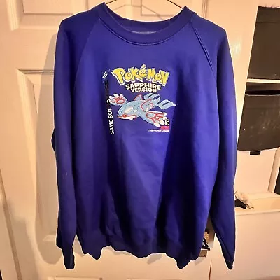 Buy Pokemon Sapphire Game Box Design Kyogre Vintage Embroidered Sweatshirt Large • 0.99£