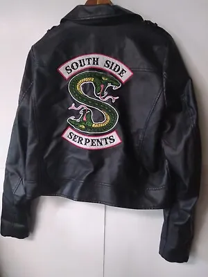 Buy Riverdale Southside Serpents Black Faux Leather Jacket, Womens' Size XL • 46.55£