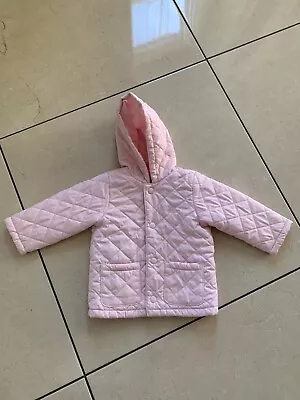 Buy Benetton Baby Lightly Quilted Hooded Pink Jacket 9-12 Months 74 Cm • 5£